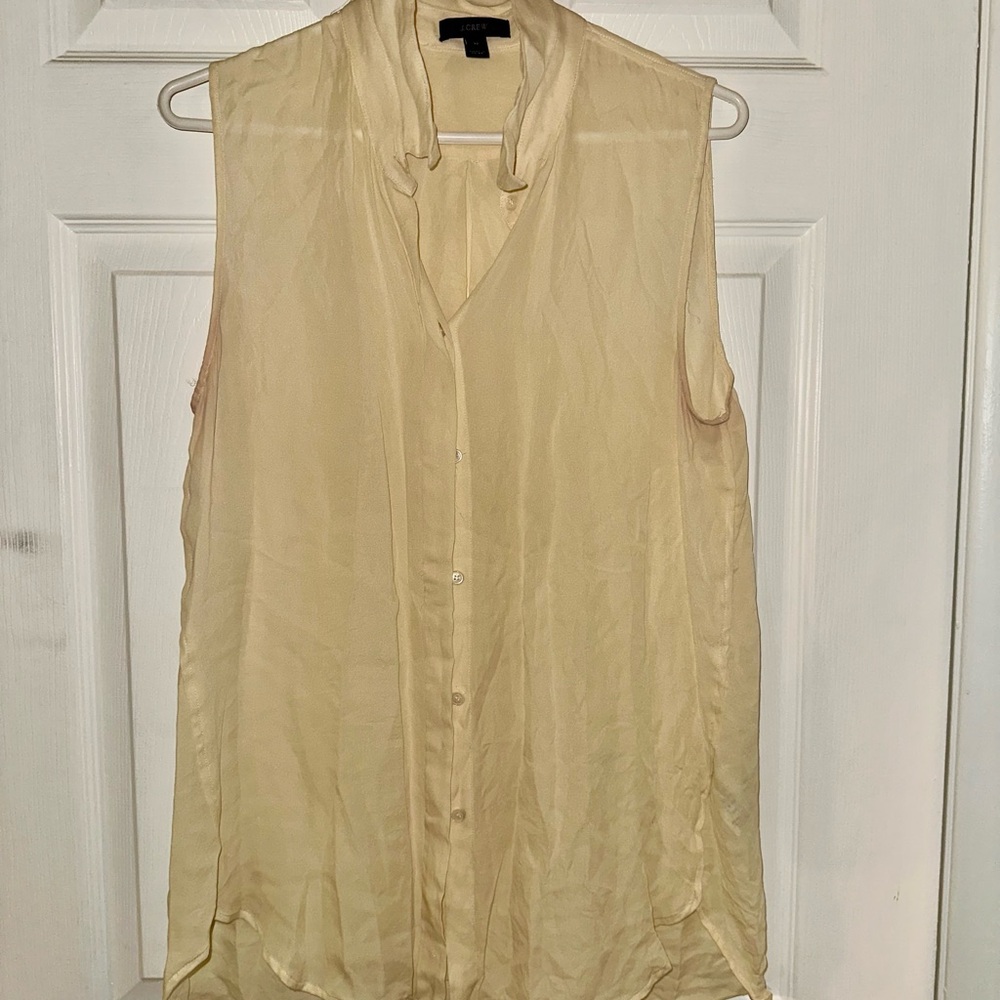 J.Crew Cream Sleeveless Blouse